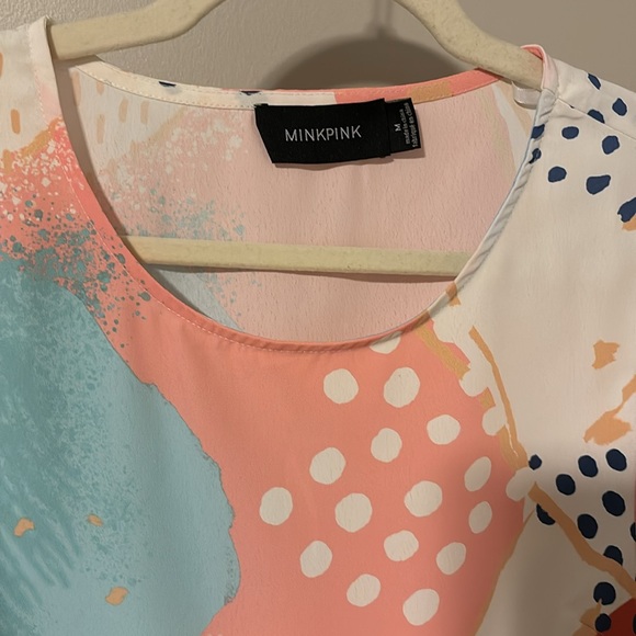 Minkpink I'll be Around T-Shirt Dress Abstract Print Size M - Picture 2 of 4